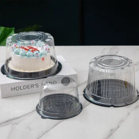 50Set 3/4/6inch Transparent Cake Box Plastic Cake Boxes Packaging Clear Cupcake Muffin Dome Holder Cases Christmas Wedding Party