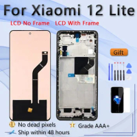 6.55" OEM LCD For Xiaomi 12 Lite 2203129G AMOLED Display Touch Panel Screen Digitizer Assembly Replacemen With frame