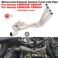 Motorcycle Exhaust Escape Modified Front Link Pipe Moto System Slip On For Honda CBR650 CB650R CB650F CBR650F CBR 650 2014- 2023