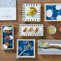 日式壽司盤長方形陶瓷餐具甜品盤網紅創意輕奢魚盤菜盤淺盤早餐盤