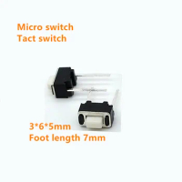 Micro switch Tact switch 3*6*5mm long leg Foot length 7mm Push button switch 3x6x5mm 3*6*5 white black Middle bipod