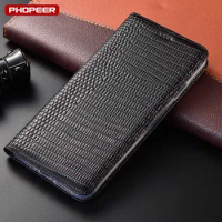 Luxury Nature Genuine Leather Case For Sony Xperia 1 5 10 V IV III II Plus Lite Xperia Pro-I 20 Lizard Grain Flip Cover Cases