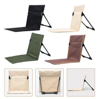 Foldable Camping Chair with Carry Bag Lazy Reclining Chair Oxford Cloth Backrest Cushion Chair for Outdoor Picnic Barbecue