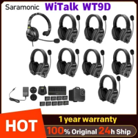 Saramonic Witalk WT9D Wireless Intercom Headset System Full Duplex for Sport Communication Headsets Microphone for Film Stage