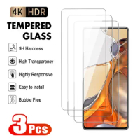 3Pcs Full Tempered Glass For Xiaomi Mi 12 13 14 11 Lite 12T 11T 11X Pro Screen Protector For POCO C50 C51 C55 Protective Film