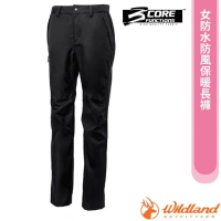 【Wildland 荒野】女 防水防風保暖長褲.工作褲(W2329-54 黑)