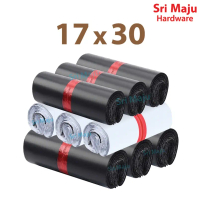 MAJU 17x30 Beg Plastik Kurier Berkualiti Putih Hitam untuk Pembungkusan Poslaju J&T Gdex Pesanan Dal