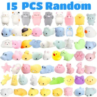 15PCS Kawaii Squishies Mochi Anima Squishy Toys For Kids Antistress Ball Squeeze Party Favors Stress Relief Toys For Birthday