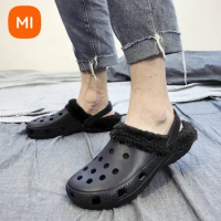 Xiaomi Mijia Men Sandals Shoes EVA Lightweight Sandles Unisex Shoes for Winter Fleece Flip Flop Breathable Soft Bottom Slippers