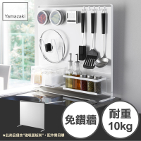 日本【YAMAZAKI】tower立式磁吸面板架L(白)★日本百年品牌★廚房收納/流理台收納/磁吸面板架