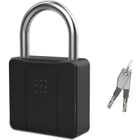 Waterproof Fingerprint Hanging Lock With Key Fingerprint Bluetooth Padlock, Guardrail Door Lock, Gate, Warehouse