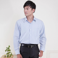 JIA HUEI 長袖柔挺領男仕吸濕排汗襯衫 3158系列 細條紋藍 商務 男襯衫(台灣製造)