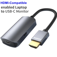 Premium 4K 60Hz HDMI-Compatible Male to USB-C Female Adapter Type C USB 3.1 Monitor Input to HDMI-Output Laptop Converters USB C