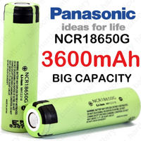 Asli 100% Panasonic NCR18650G 18650 3600mAh 3.7V 4.2V Lithium ion Li ion boleh dicas semula dunia kapasiti tinggi bateri E bike6988