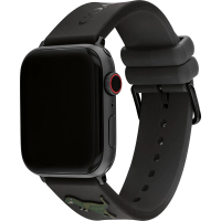 COACH Apple Watch 錶帶 42/44/45mm 適用 矽膠錶帶 - 黑x小恐龍(不含手錶)