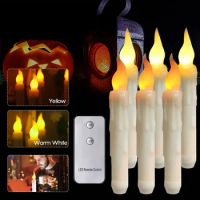60pcs LED Floating Candles Light Flameless Remote Taper Electronic Candle For Baby Shower Birthday Wedding Party Home Decor