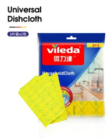 德國Vileda微力達洗碗百潔布 廚房專用強力去油抹布 吸水耐用不易甩毛- 德國吸水萬用抹布（6片裝） 均碼