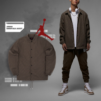 Nike 外套 Jordan Essentials Jacket 男款 咖啡棕 襯衫領 休閒 滿版 DV7617-274
