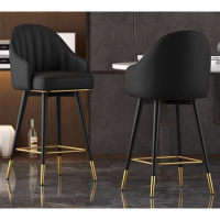 現代輕奢可旋轉吧檯椅(黑色)(尺寸:坐高75CM)