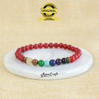 RED CAKRA Gelang Kekinian Estetik Aesthetic 7 Cakra Aura Batu Kristal Alam Handmade ASLI Original Pr