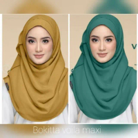 Voila instant scarves! maxi plain inspired bokitta 1 - 48 Cotton Hijab Chiffon