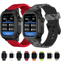 Waterproof Shell For Apple Watch Case 45mm 44mm 41mm 40mm 42mm Outdoor Sports Silicone Bracelet Wristband iWatch 9 8 7 6 5 4 SE
