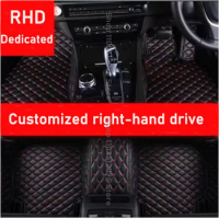 RHD Custom Car Floor Mat for BMW M2 F87 2 Doors M3 4Doors M5 2018-2022 X5M 2009-2014 Interior Details Accessories Leather Mat