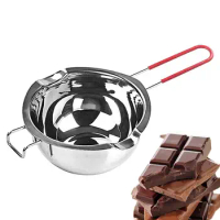 Chocolate Melting Pot Multi-function Stainless Fondue Pots Water-proof Butter Melting Utensils Long Handle Pot Candle Melting