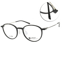 Alphameer 光學眼鏡 韓國塑鋼細框款 Project-C系列 / 霧面磨砂黑 銀#AM3904 C8012-12號腳