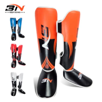 BN 1 Pair MMA Boxing Muay Thai Shin Guards Kickboxing Leg Support Shield Equipment Karate Ankle Foot Protection DEO