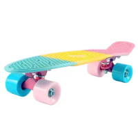 Penny Board Mini Cruiser Fish Board, Outdoor Sport Skateboard, Complete Camouflage Longboard, Skate Board, 22 Inch