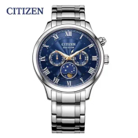 Citizen Watches for Men Fashion Quartz Starry Sky Moon Phase Automatic Date Multi-functional Business Stainless Steel Man Watch