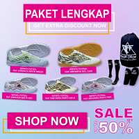 Paket Lengkap Sepatu Futsal RAF White ARRANOA ONE LS Dewasa sepatu futsal set futsal