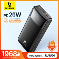 Baseus Power Bank 30000mAh with 20W PD Fast Charging Powerbank Portable External Battery Charger For iPhone 15 Pro Xiaomi Huawei