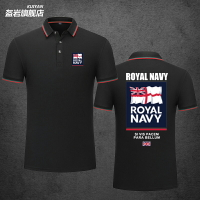 英國UK國家海軍陸戰隊軍徽圖案翻領POLO衫上衣男女運動短袖T恤