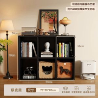 復古風梳化側邊櫃實木格子櫃書架客廳落地櫃矮櫃儲物櫃卡萊克書櫃
