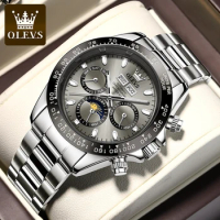 OLEVS 6654 Mechanical Fashion Watch Gift Round-dial Stainless Steel Watchband