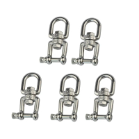 5Pcs Stainss Steel Doub Eye Bolt Swivel Eye Hook Ring