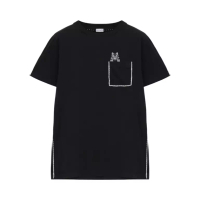 Loewe Futurist Cat Embroidery Regular Fit T-Shirt in Cotton Black