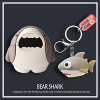 For Realme Buds Air3 Neo Case 3D Cartoon Shark Keychain Pendant Realme Buds Air3 Neo Silicone Soft Case Protective Cover