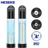 HESEKS IPX78 Penis Pump For Enlargement Prostate Massager Male Prostate Electric Vacuum Pump Delay Ejaculation Training Sex Toy