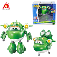 Super Wings 6นิ้ว Deluxe Transforming Supercharged Mira Deformation Plane To Robot With Lights Sounds Action Figures Toys