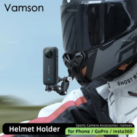 Vamson for GoPro Hero 12 Accessories Motorcycle Helmet Strap Chin Stand Mount for GoPro Hero 11 10 9 8 7 for Insta360 X3 One X2