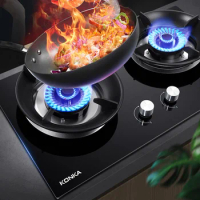 Household Built In Cooktop Gas Stove for Home Dual-purpose Gas Burner Stove Natural Gas Liquefied Gas Tempered Glass Double Hob