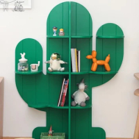 Children's Room Picture Book Rack Display Floor Solid Wood Shelf Cactus Bookshelf