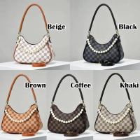 Shoulder Bag GD13917 Tas Bahu Selempang Wanita Motif Grid Mutiara