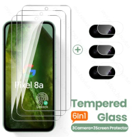 Pixel8a Glass 6In1 Tempered Glass Screen Protector For Google Pixel 8a 5G Camera Glass Gogle Googe Googel Pixle 8-a 8 a a8 2024