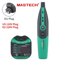 MASTECH MS5902 Automatic Circuit Breaker Finder Fuse Socket Tester EU US 220V/110V Specification with Flashlight Circuit Tester