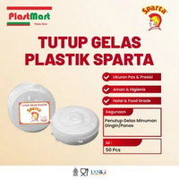 Sparta Tutup Gelas Plastik Oz / Bening dan Datar / Minuman Ice Bubble