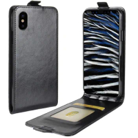 Case for iPhone X 10 Down Open Style Cases Flip Leather Thick Solid Covers Card Slot Protect Cover Black for iPhone-X iPhone10